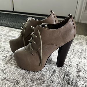 Platform taupe booties